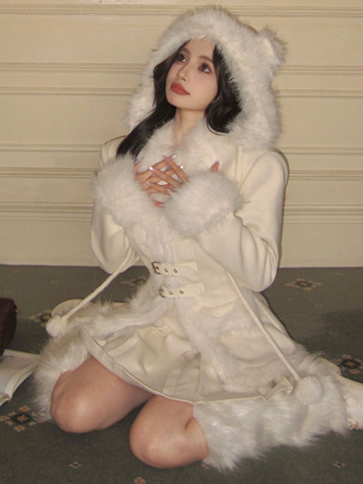 ギャルファッション ふわもこ姫系ダッフルコート