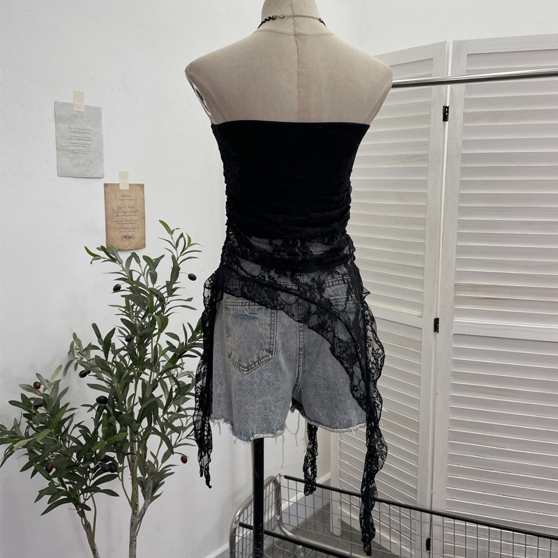 ギャルファッション 十字架デザイン チューブトップ レディース