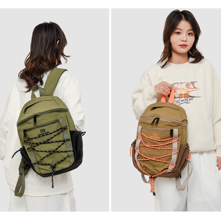 登山リュック コーデュロイ飾り紐リュック
