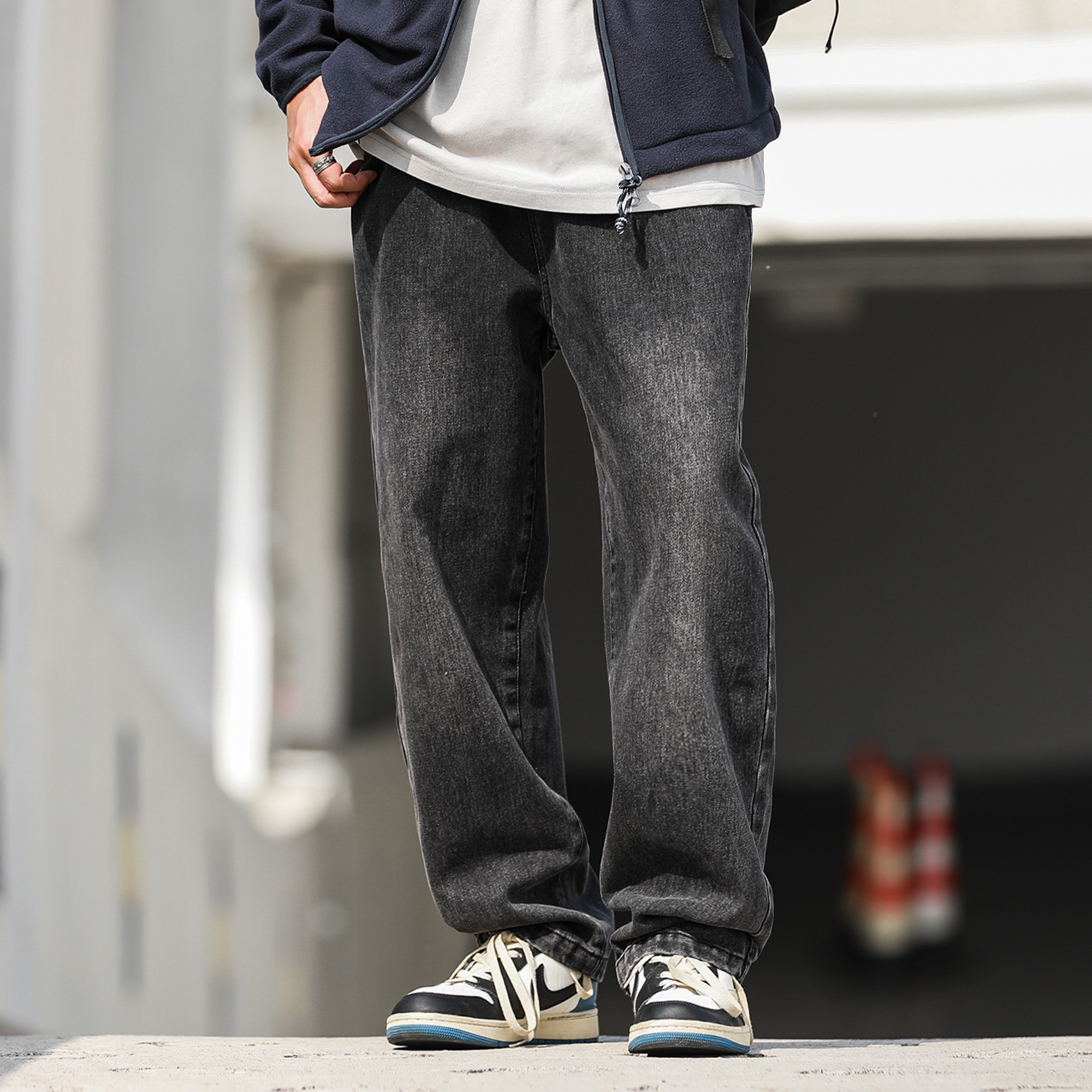 50代メンズファッション パンツ/ズボン 大人のゆったりデニムパンツ