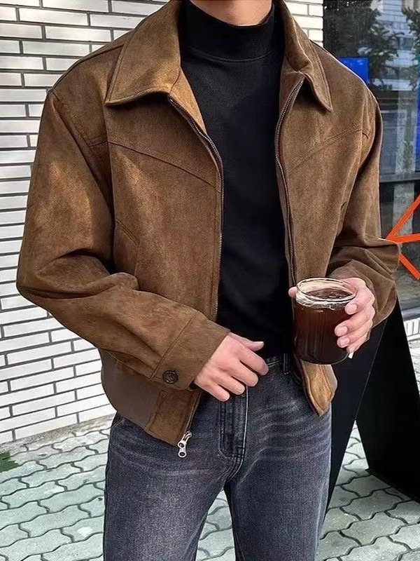 50代メンズファッション 大人の風格漂う【スェード革基調ジャケット】