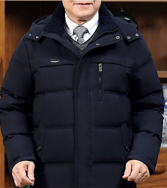 50代～60代メンズ アウター 年代を選ばないシニア向け防寒フード付きダウンジャケット