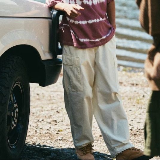 50代メンズファッション　パンツ/ズボン　ストレートパンツ リラックスカーゴワイドパンツ