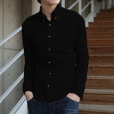 50代メンズファッション 上質 　ワンポイント・ボタンダウンシャツ