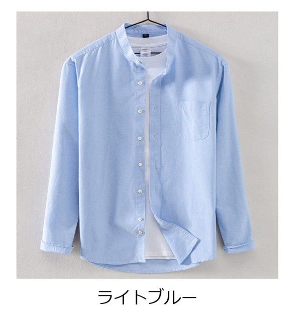 50代メンズファッション トップス 大人の装い 【リネン混スタンドカラーシャツ 】5カラータイプ