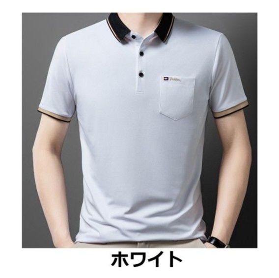 50代メンズファッション トップス　上質素材 ポケット付き ポロシャツ