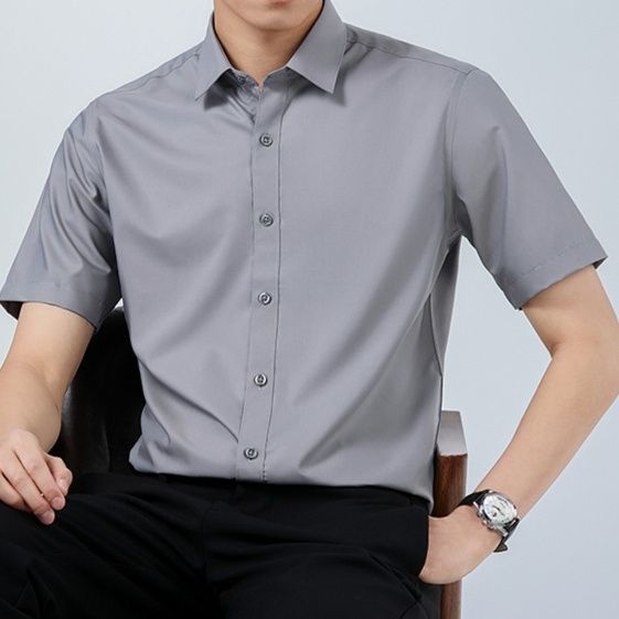 50代メンズファッション 　【上質シルエット半袖ワイシャツ】5カラータイプ