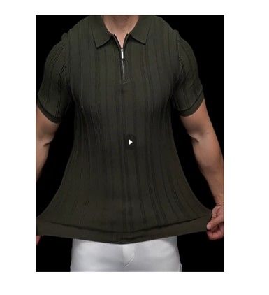 50代メンズファッション 上品ストライプ　【ハーフジップポロシャツ】3カラー