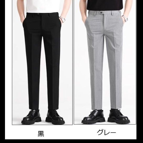 50代メンズファッション 　【夏用軽快スマートパンツ普通サイズ】　グレー/ブラック 