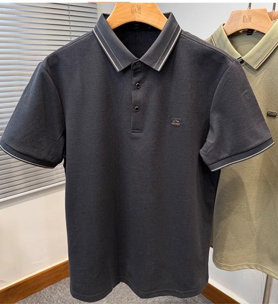 50代メンズファッション 上質素材 【ラインアクセント ・ポロシャツ】
