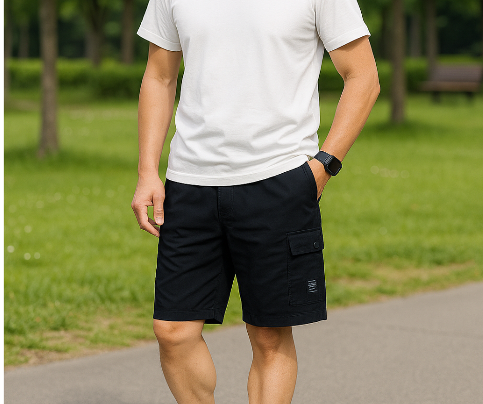 50代メンズファッション 涼やか快適ハーフパンツ