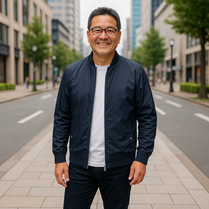 50代メンズファッション アウター　大人のシンプル軽量ブルゾン