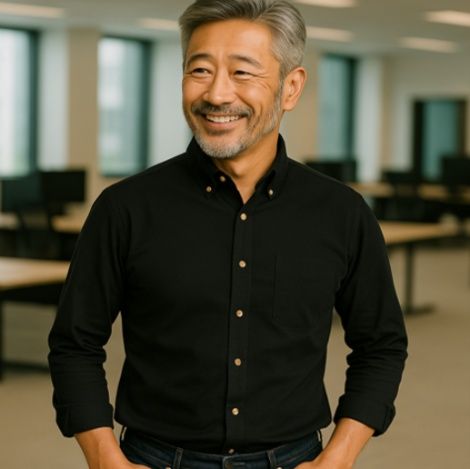 50代メンズファッション 上質 　【ワンポイント・ボタンダウンシャツ】