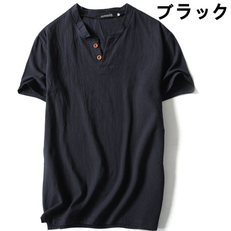 50代メンズファッション 大きいサイズ 【ヘンリーネック Tシャツ】５カラー