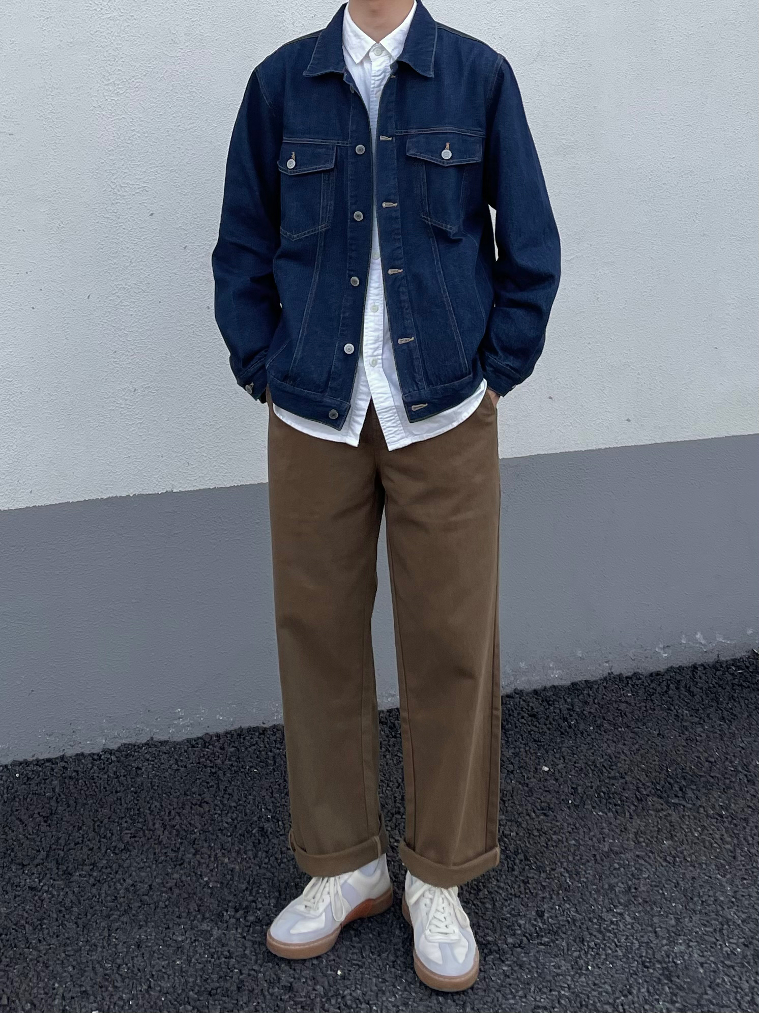 50代メンズファッション パンツ/ズボン リラックスストレートチノパンツ