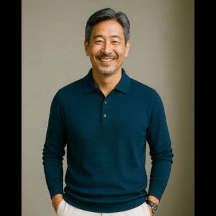 50代メンズファッション トップス　【 シンプル襟付き長袖ニッ・トップス】7カラー