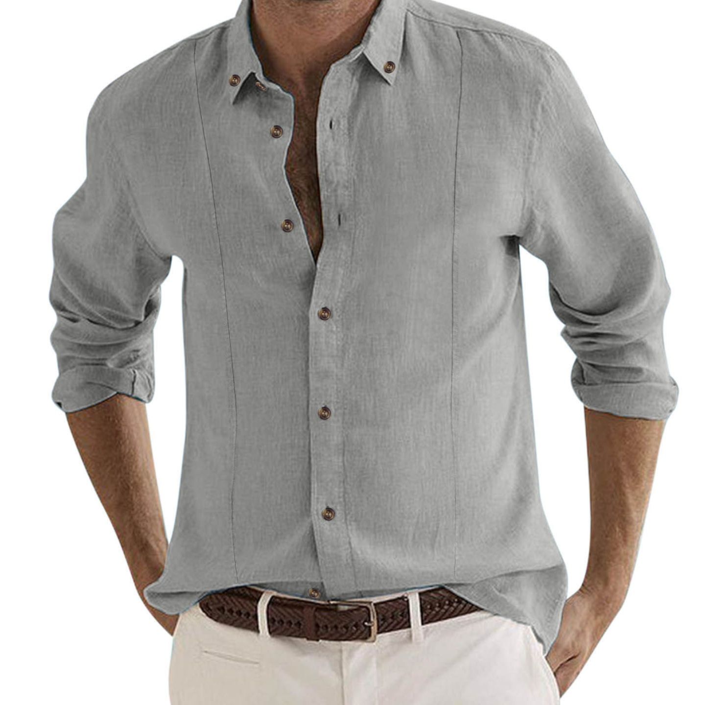 50代メンズファッション トップス 上質【リネンシャツ】