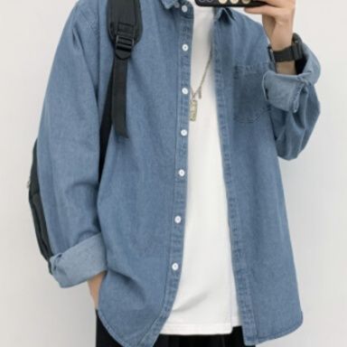 50代メンズファッション 春秋対応メンズ　【デニムシャツ長袖】