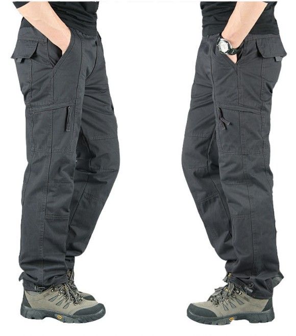 50代メンズファッション パンツ/ズボン　アウトドア向け裏ボア付きカーゴパンツ