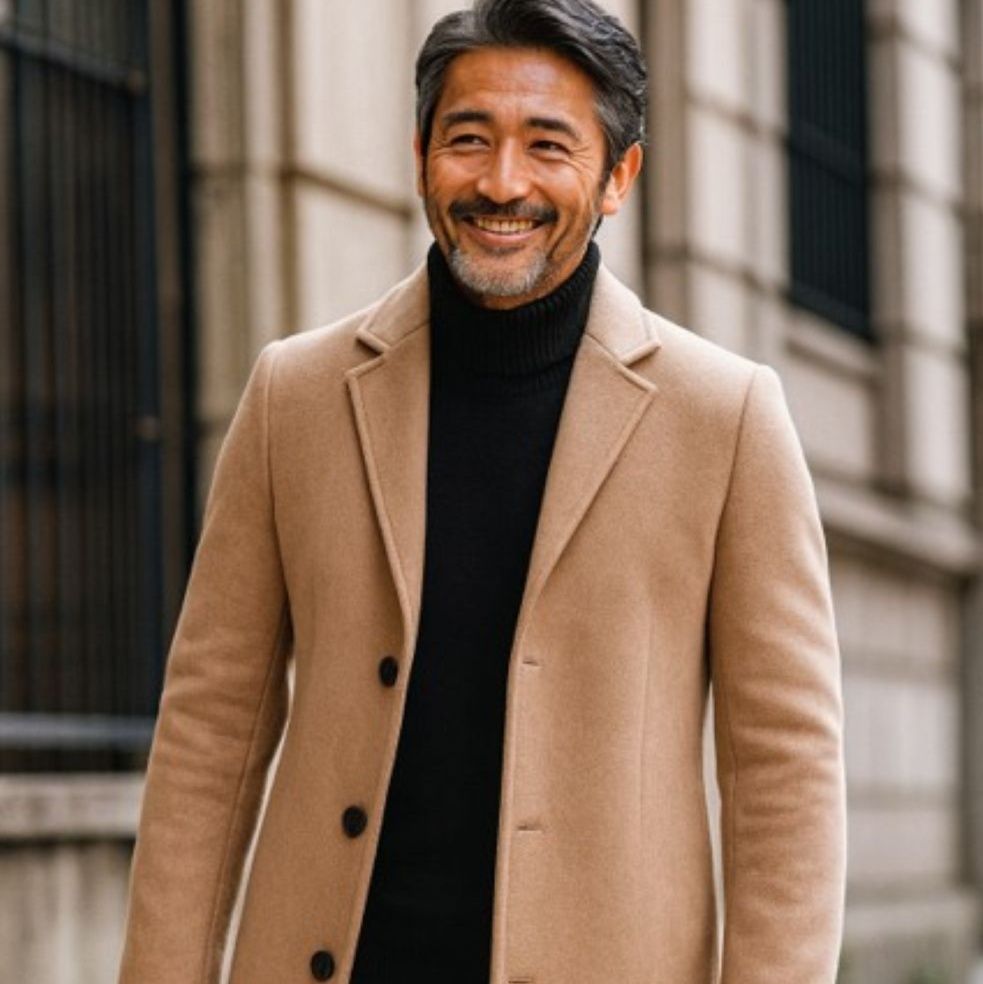 50代メンズファッション アウター　クラシック スリムフィット【 チェスターコート】