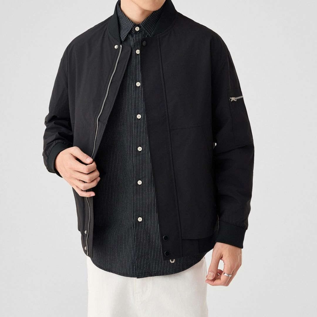 50代メンズファッション アウター 【リバーシブルスタンドブルゾン】