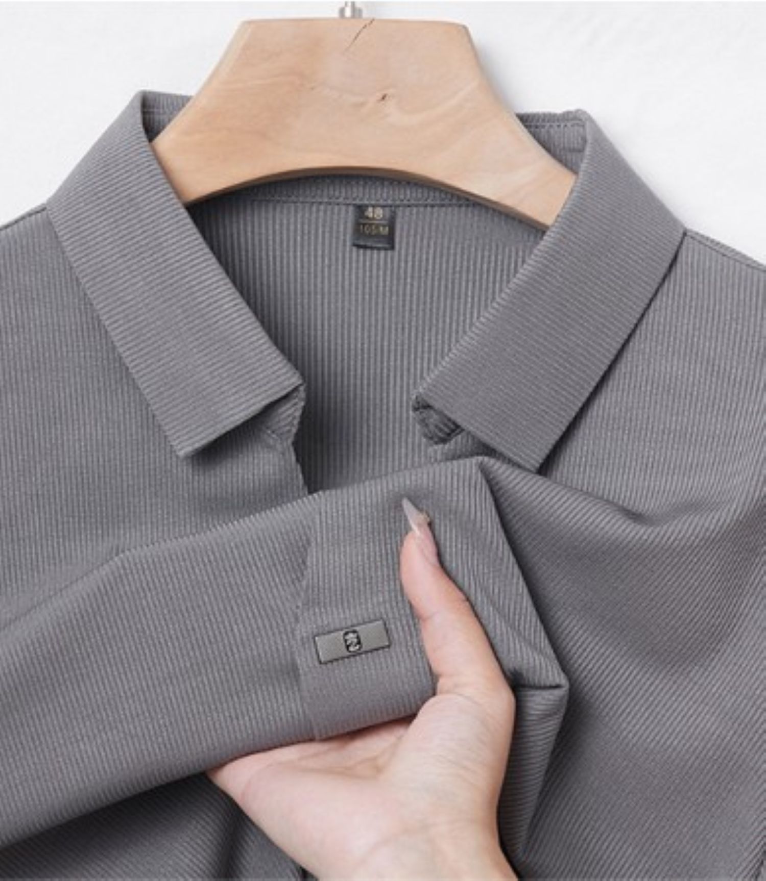 50代メンズファッション トップス シンプル【長袖カジュアルポロシャツ】