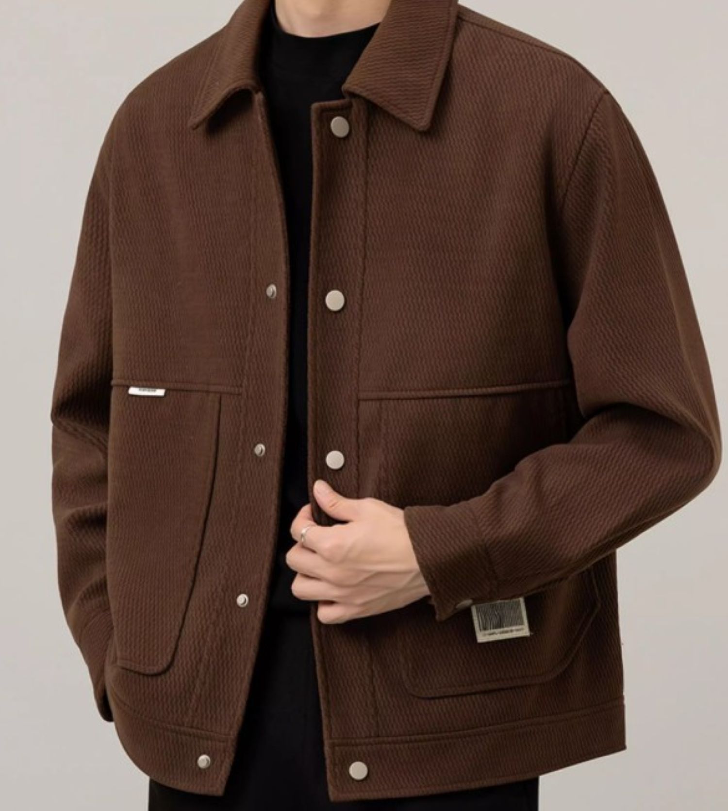 50代メンズファッション アウター シンプル上質【スナップジャケット】