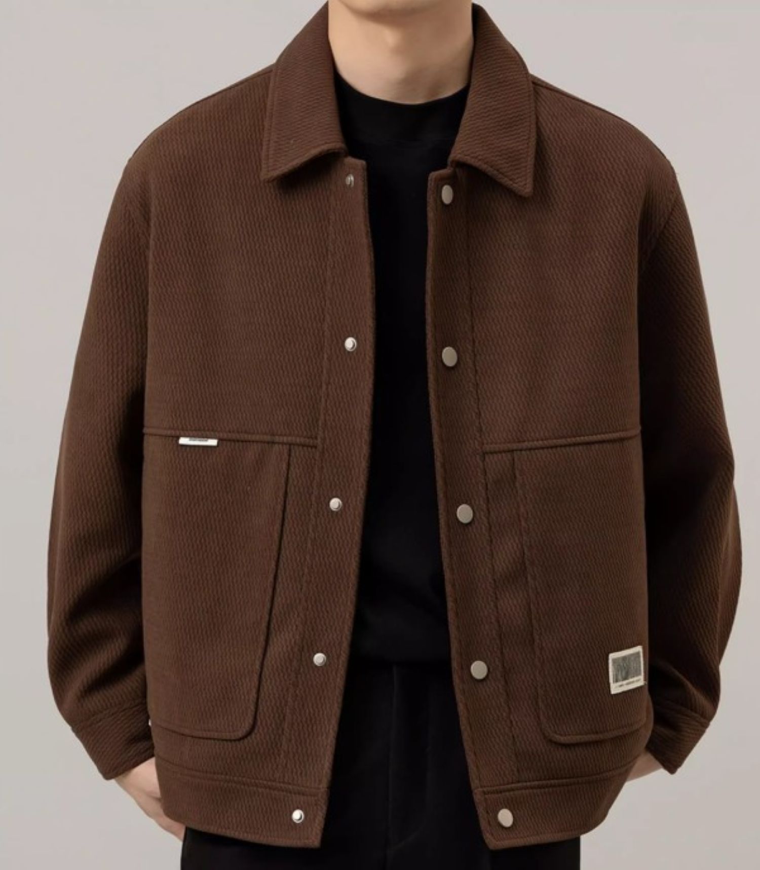 50代メンズファッション アウター シンプル上質【スナップジャケット】