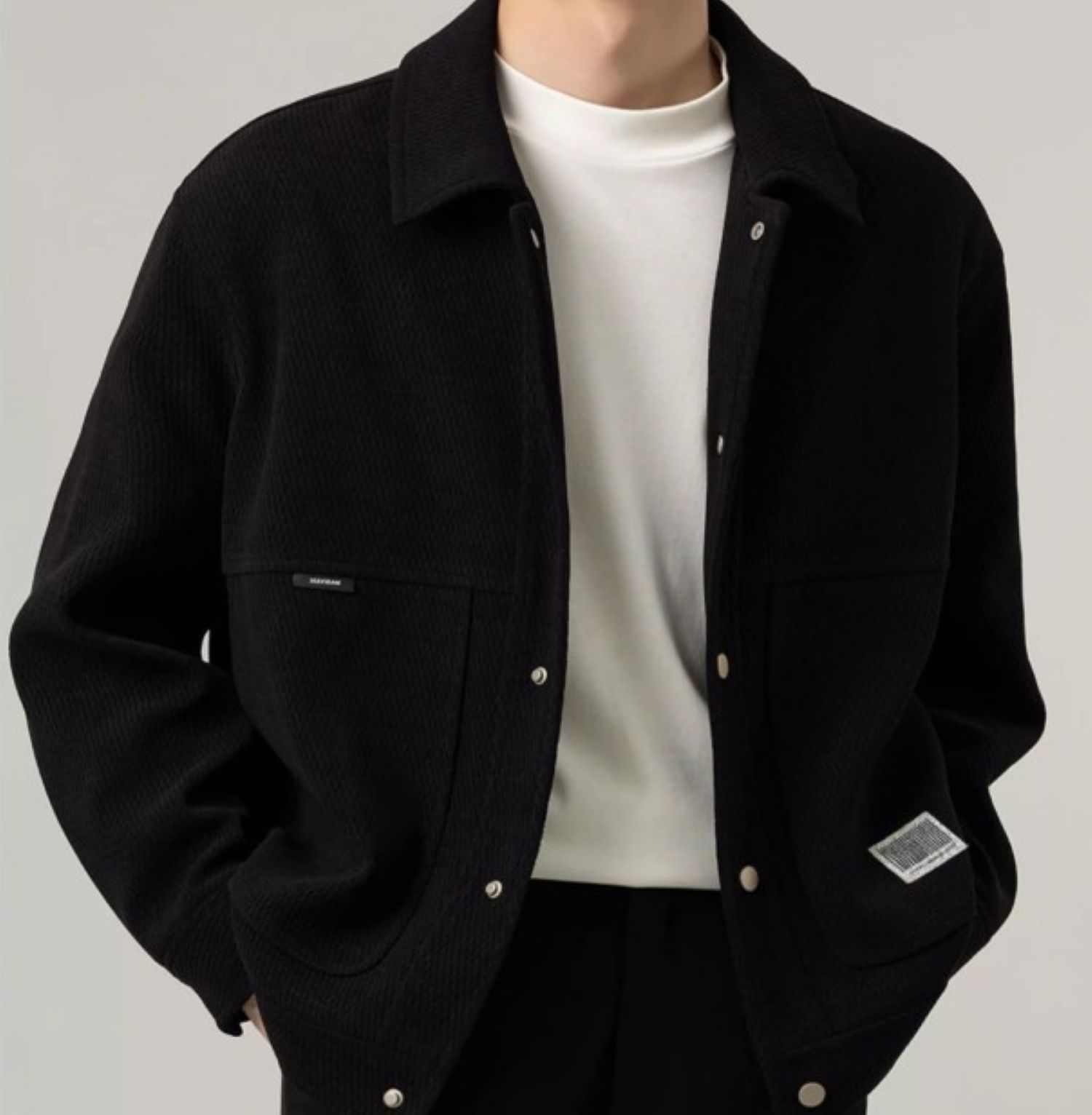 50代メンズファッション アウター シンプル上質【スナップジャケット】