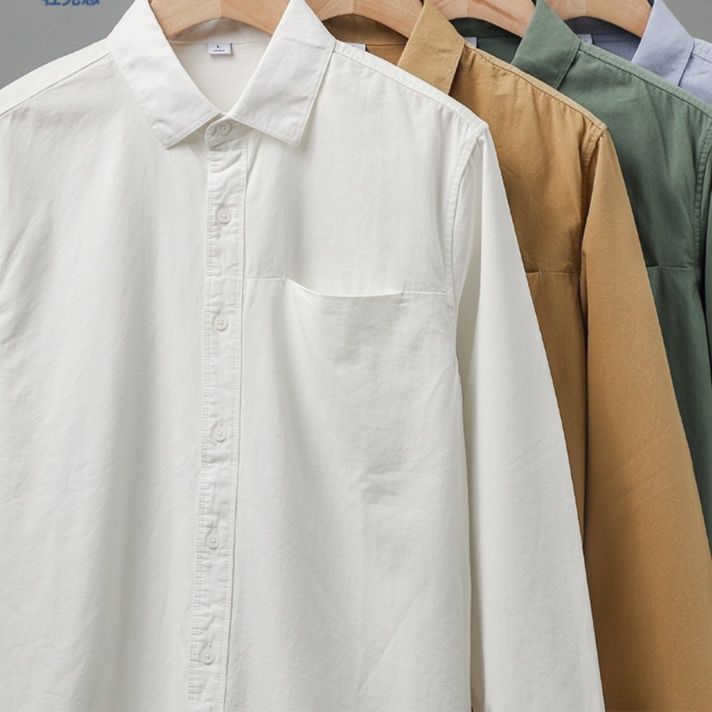 50代メンズファッション【長袖コットンシャツ】