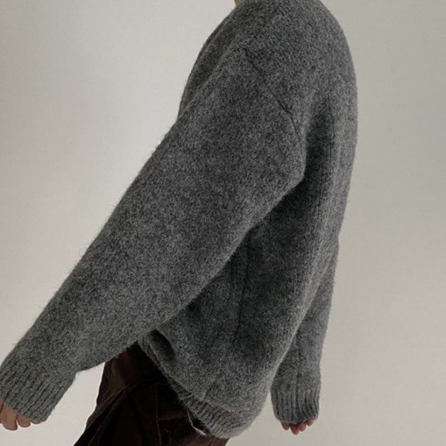 50代メンズファッション トップス シンプルリブ【編みゆったりセーター】