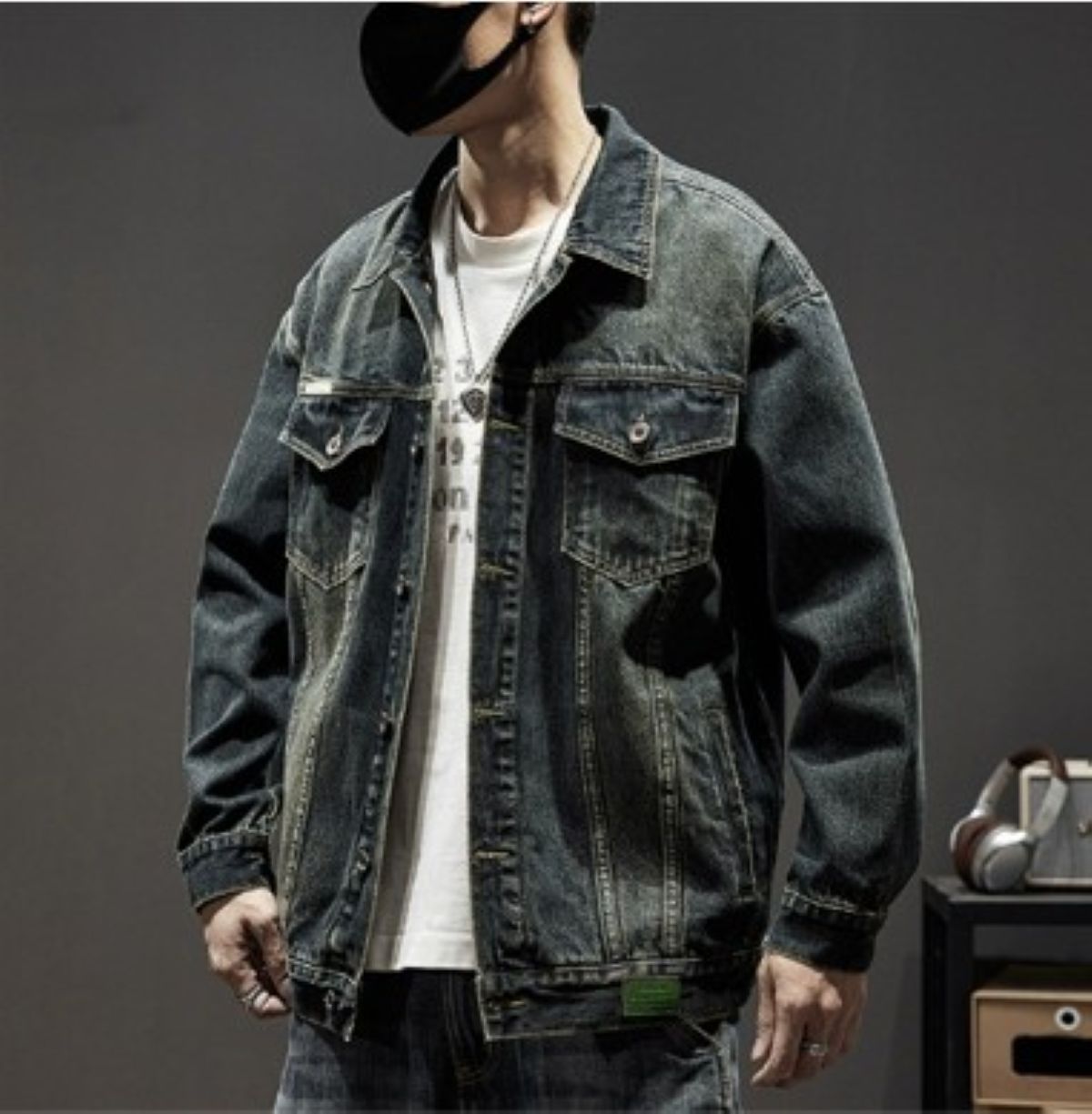 50代メンズファッション アウター　ヴィンテージ加工【 デニムジャケット】