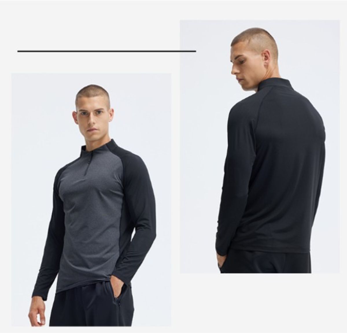 50代メンズファッション トップス 【吸汗速乾ハーフジップ カットソー】