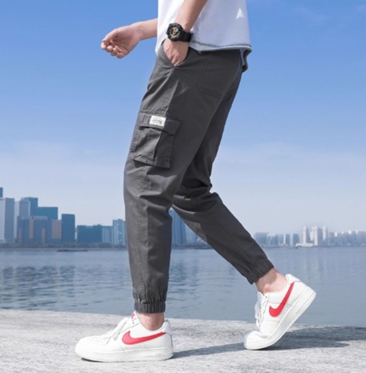 50代メンズファッション パンツ/ズボン　ストレートパンツ アンクル丈【カジュアルカーゴパンツ】