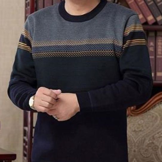 50代メンズファッション トップス　アクリル混【ボーダーニット】