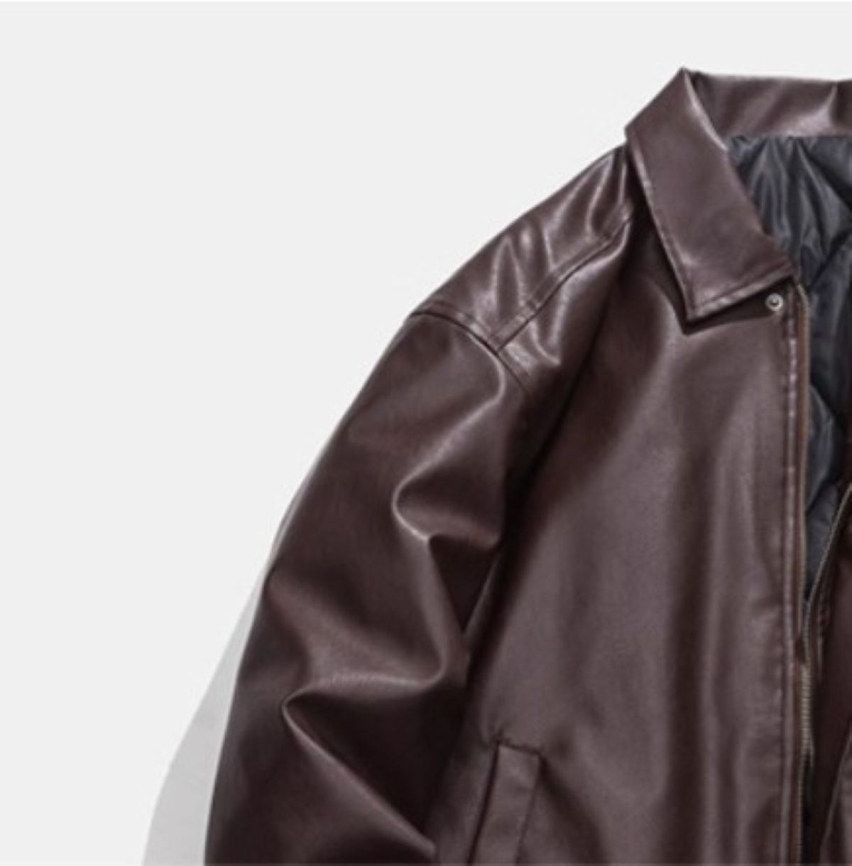 50代メンズファッション　アウター　本革のような上質な風合い【ブルゾンジャケット】