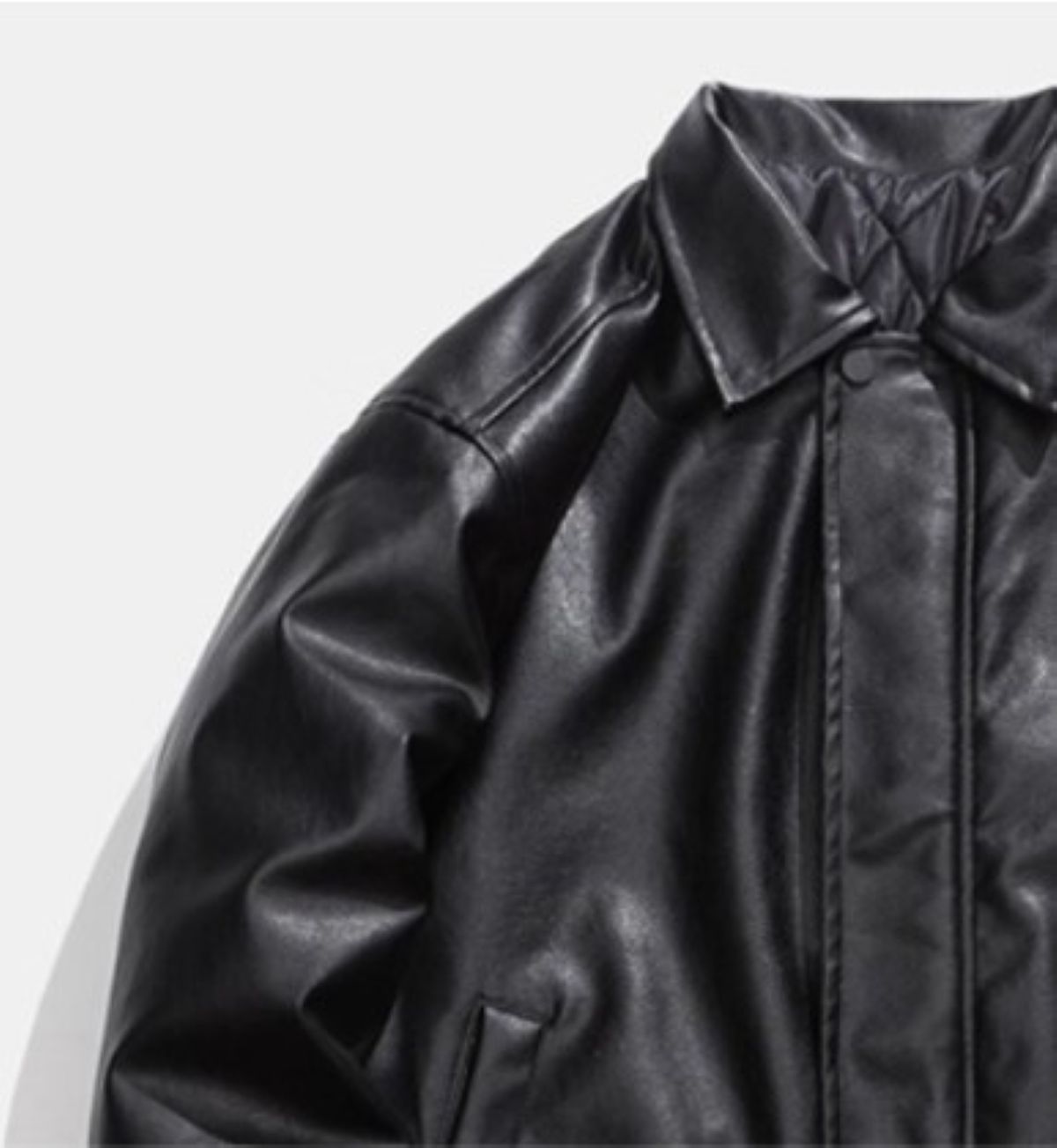 50代メンズファッション　アウター　本革のような上質な風合い【ブルゾンジャケット】