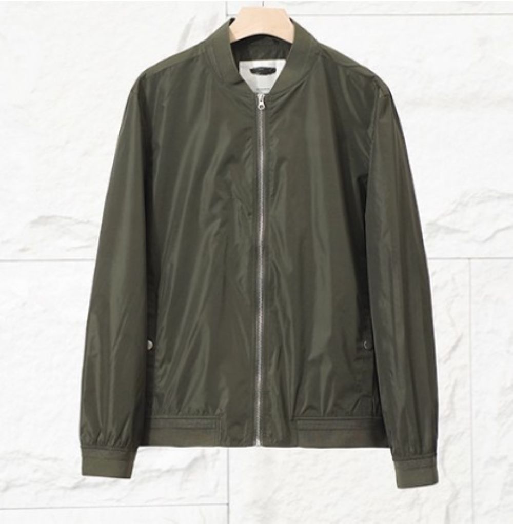 50代メンズファッション アウター　大人のシンプル【軽量ブルゾン】グリーン