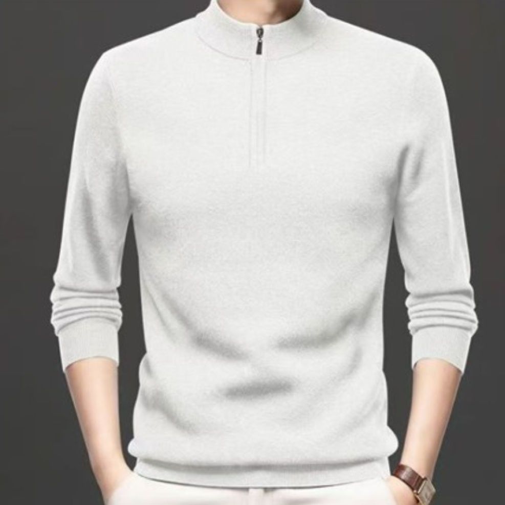 50代メンズファッション ハーフジップ【ニットセーター立ち襟長袖】5カラー