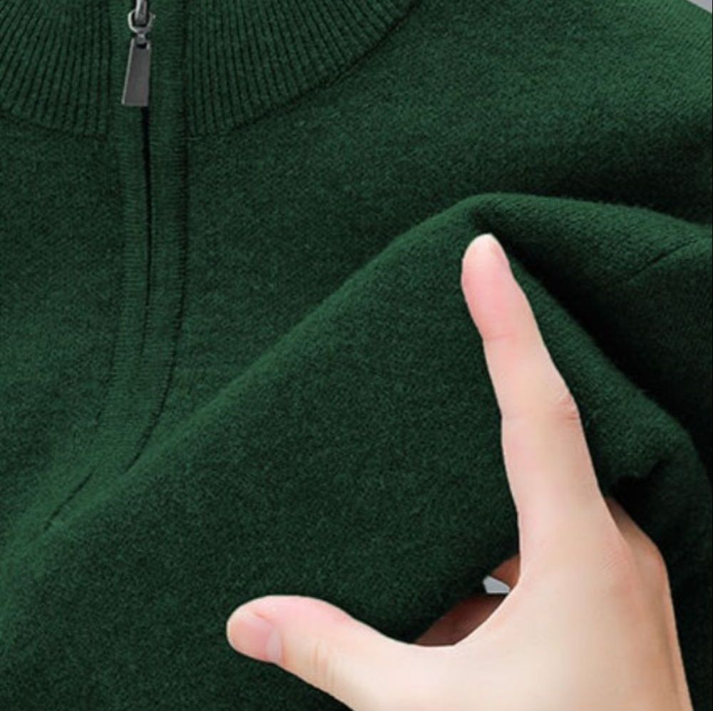 50代メンズファッション ハーフジップ【ニットセーター立ち襟長袖】5カラー