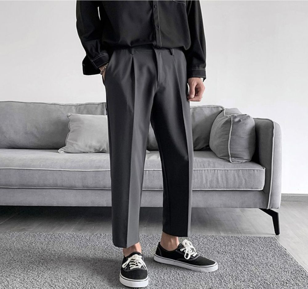 50代メンズファッション　 メンズ【九分丈薄手パンツ】軽量しわになりにくいズボン