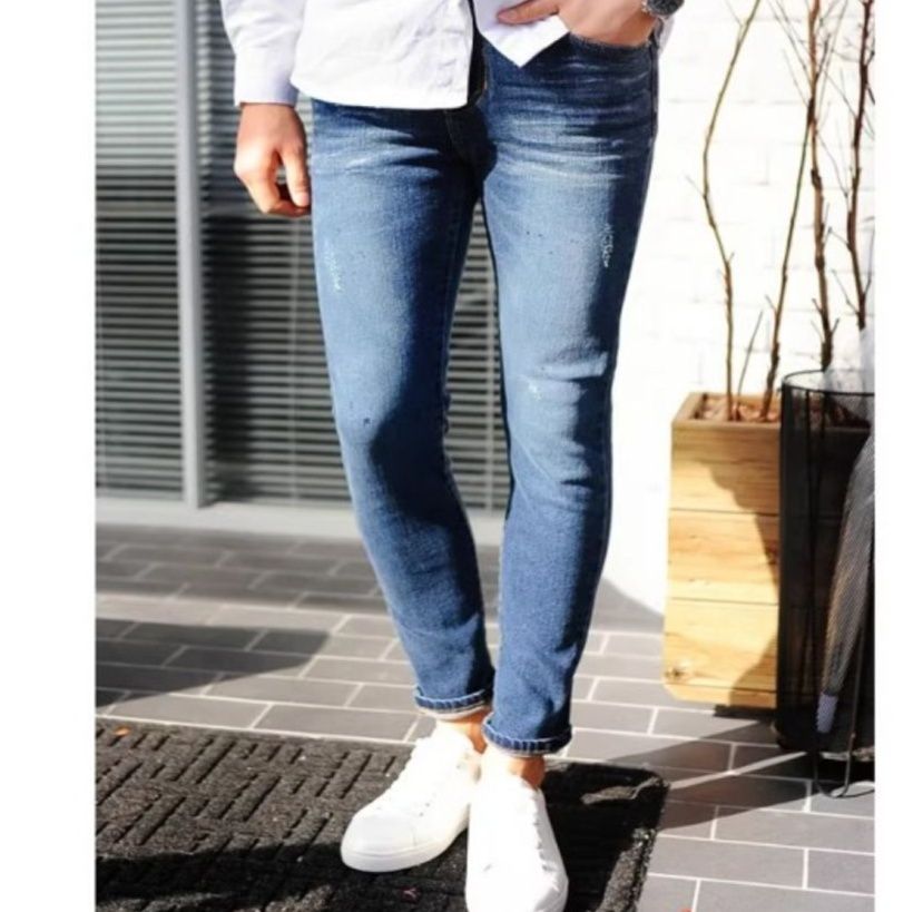 50代メンズファッション パンツ/ズボン 　【ストレッチ スリムデニムズボン】