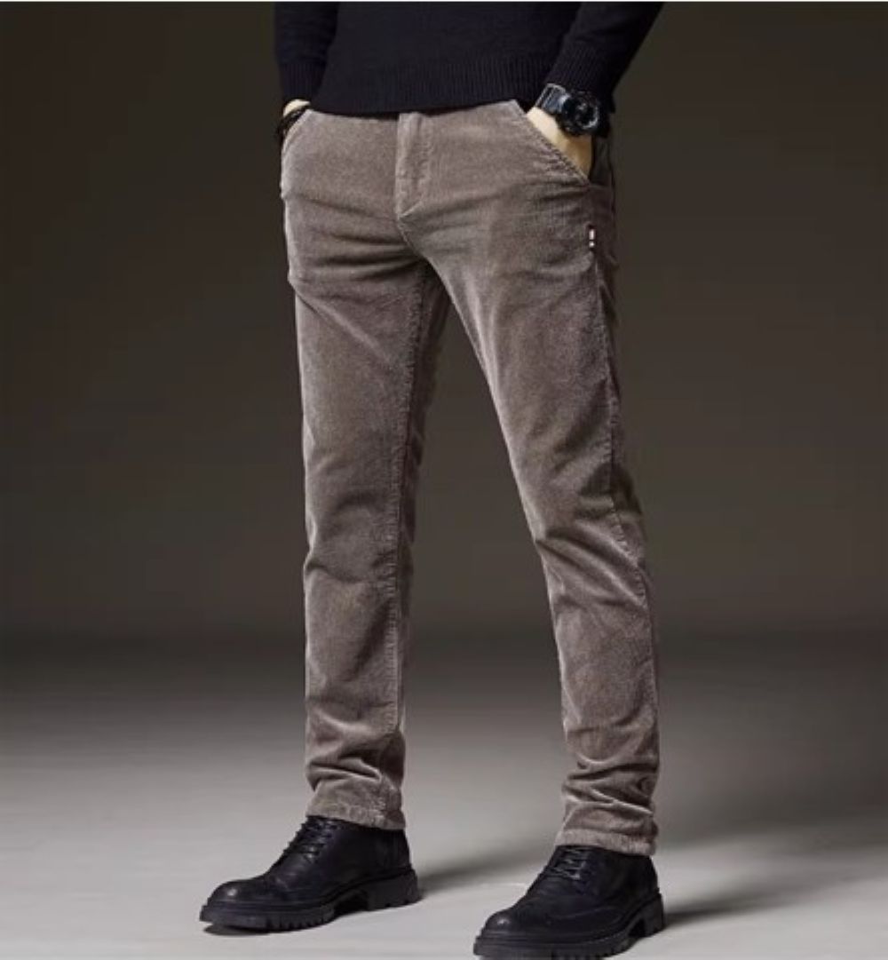 50代メンズファッション 裏起毛【コーデュロイ暖かストレートパンツ】3カラー