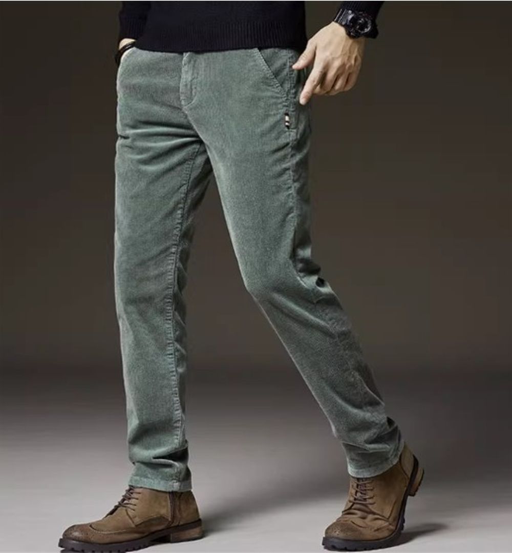 50代メンズファッション 裏起毛【コーデュロイ暖かストレートパンツ】3カラー
