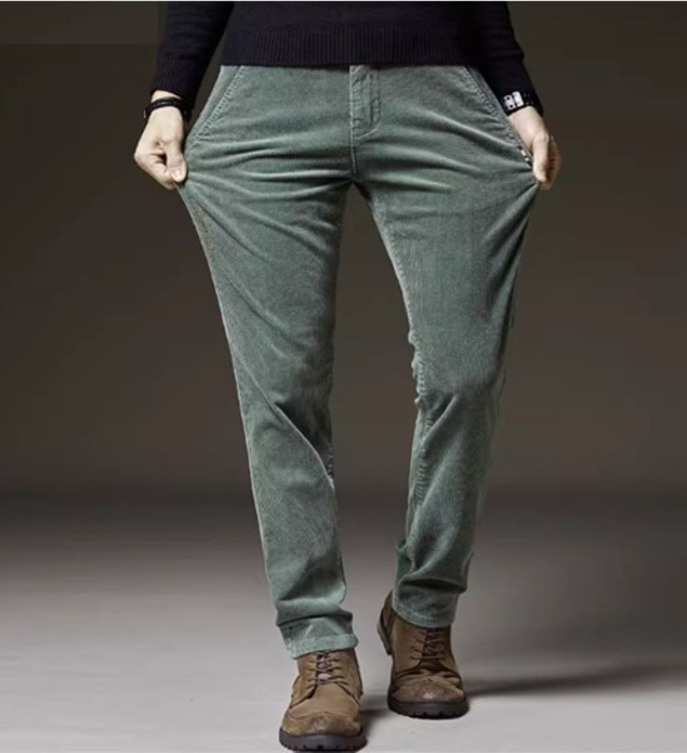 50代メンズファッション 裏起毛【コーデュロイ暖かストレートパンツ】3カラー