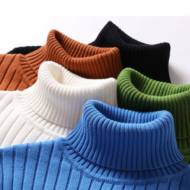 50代メンズファッション 　編み【タートルネックニットセーター】