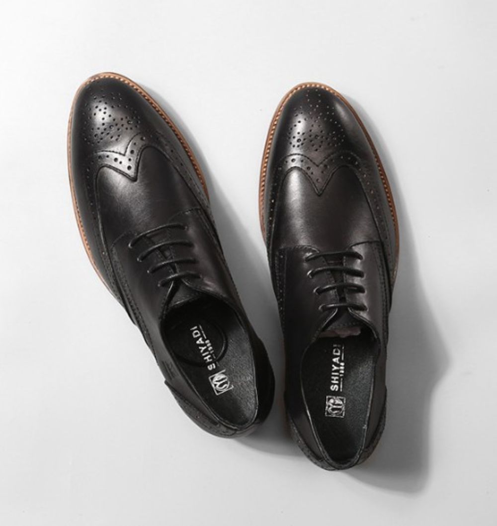 50代メンズファッション 本革　【ウィングチップ革靴】