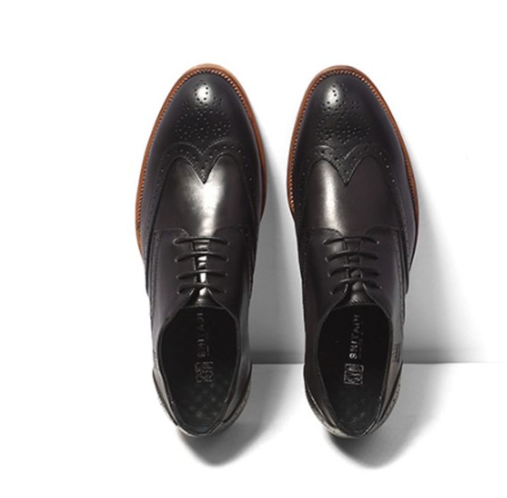 50代メンズファッション 本革　【ウィングチップ革靴】