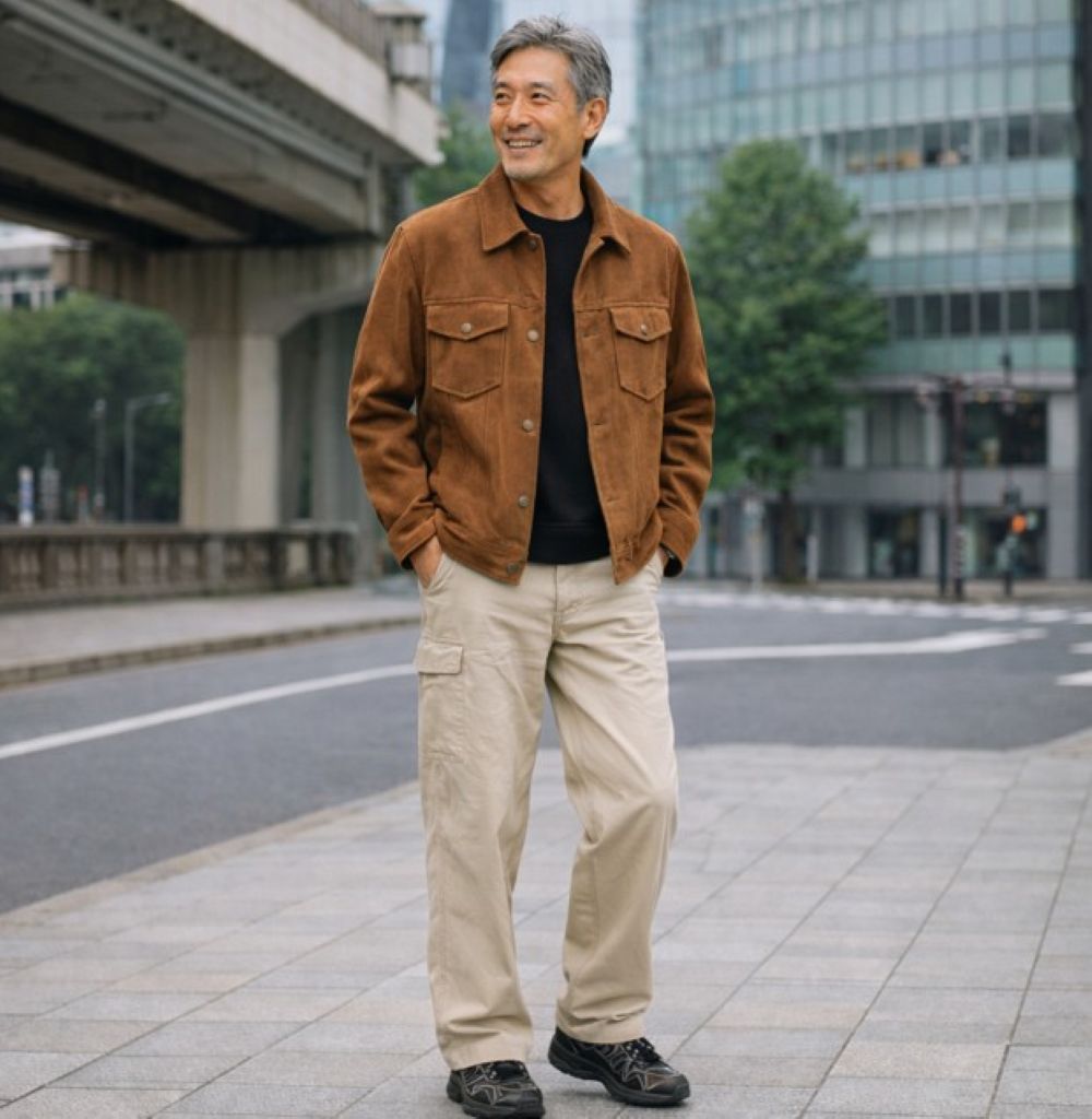 50代メンズファッション 大人の風格漂うヴィンテージスエード【本格レザージャケット】