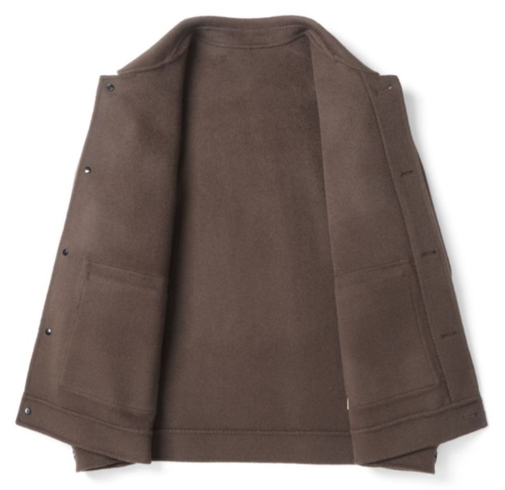 50代メンズファッション 上品なウール【テーラード・ジャケットコート】ブラウン/ブラック